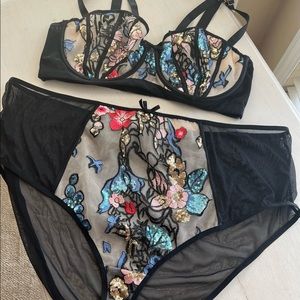 Gabi Fresh Celeste Sequined Embroidered Bra & Panty